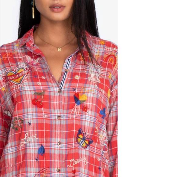 Nwt johnny was odine oversized shirt in plaid - Picture 4 of 5